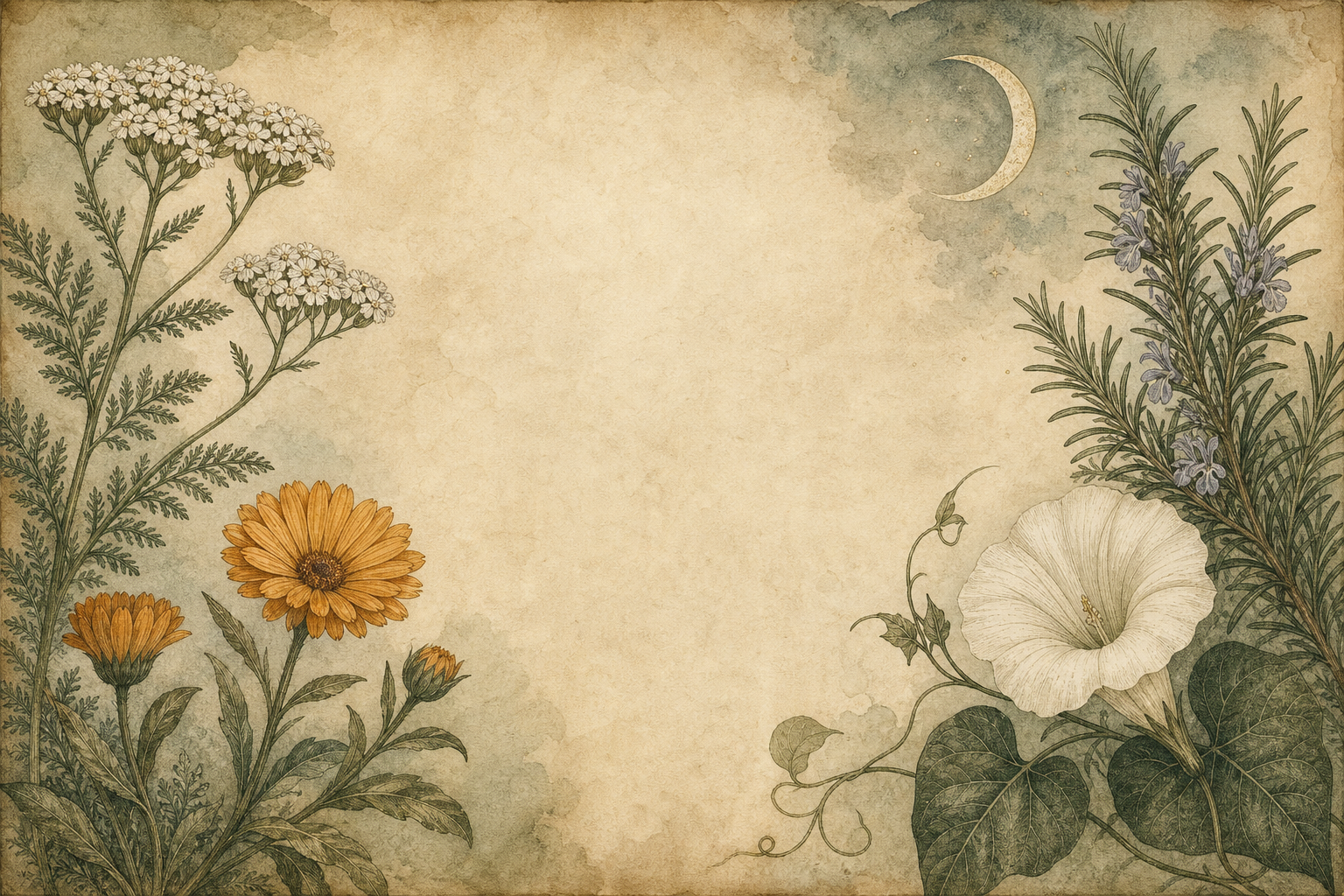 Illustrated botanical study of garden plants